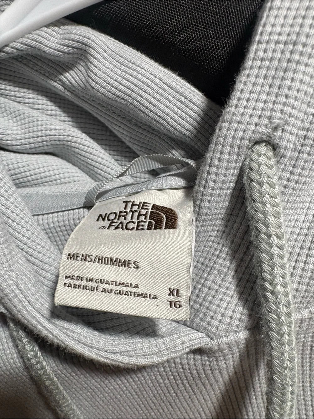 The North Face Light Gray Waffle-Knit Hooded Pullover